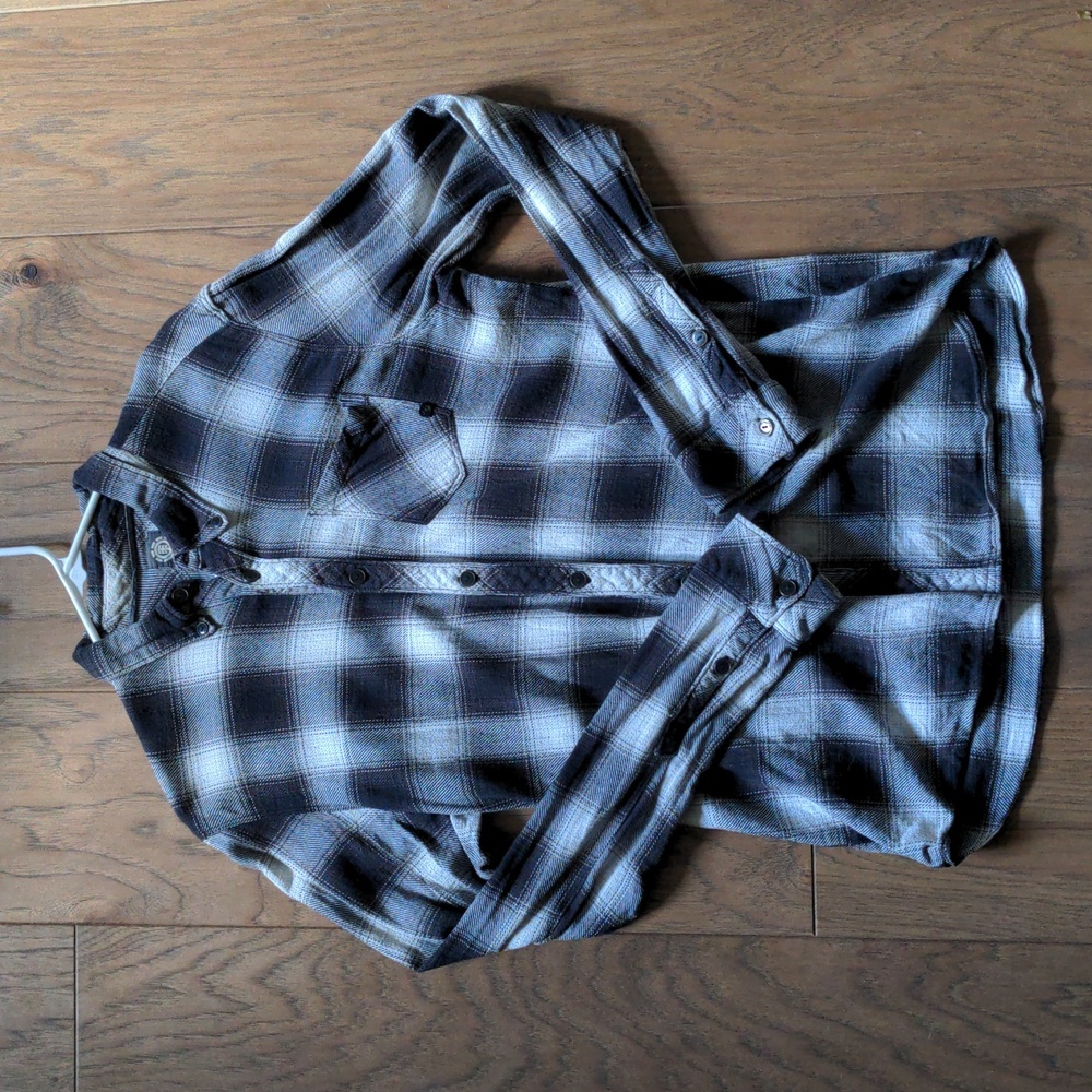 Black/white Element Flannel M